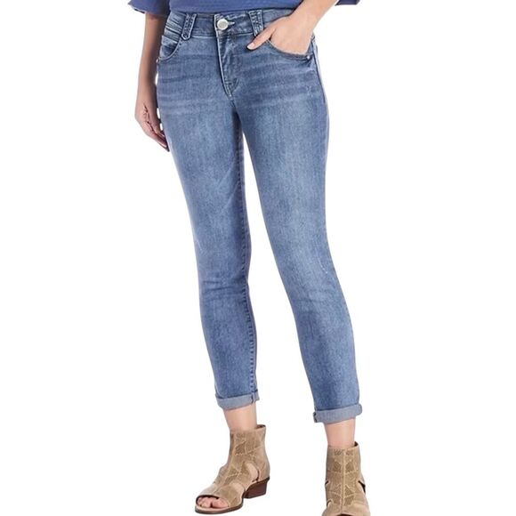 Democracy Ab Solution Mid Rise Skinny Ankle Jeans Size 10 Blue Stretch Denim - Picture 1 of 11